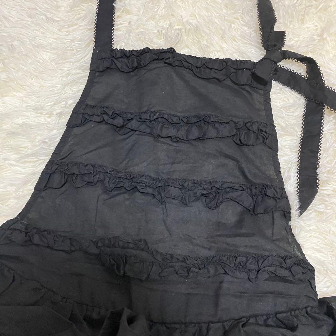 美品 ピンクハウス コットンローンエプロン風パンツ ピコフリル リボン