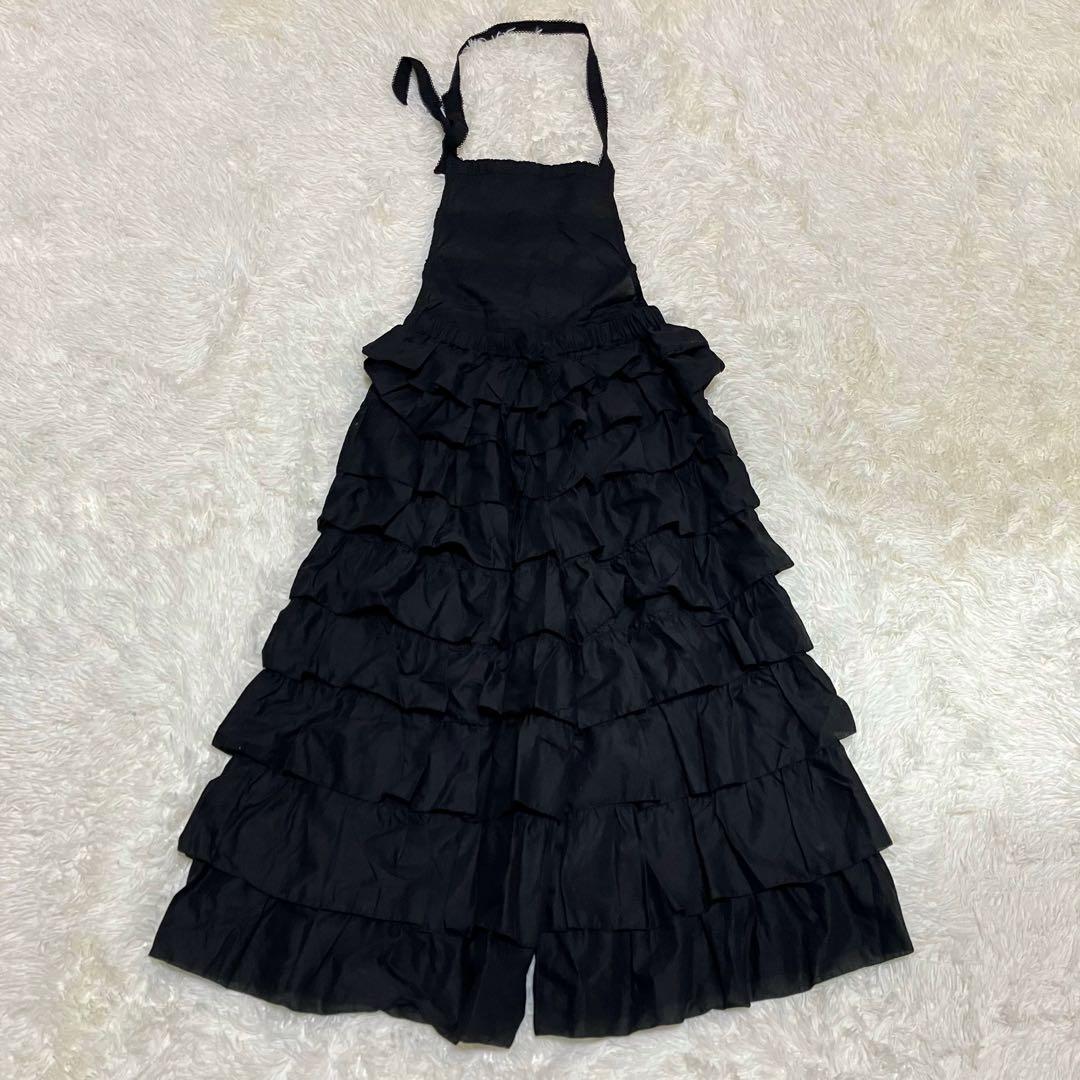 美品 ピンクハウス コットンローンエプロン風パンツ ピコフリル リボン