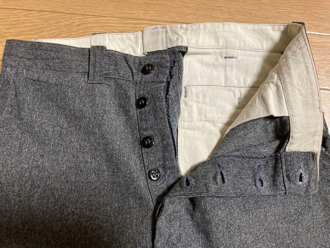 40s 50s ブラックシャンブレー ワークパンツ ヴィンテージ ビンテージ