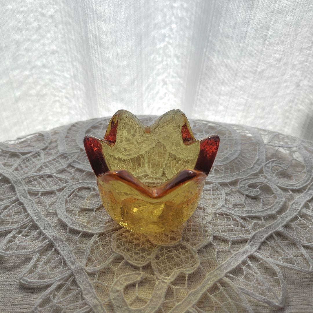  TULIP チューリップ キャンドルホルダー イエロー/クリア