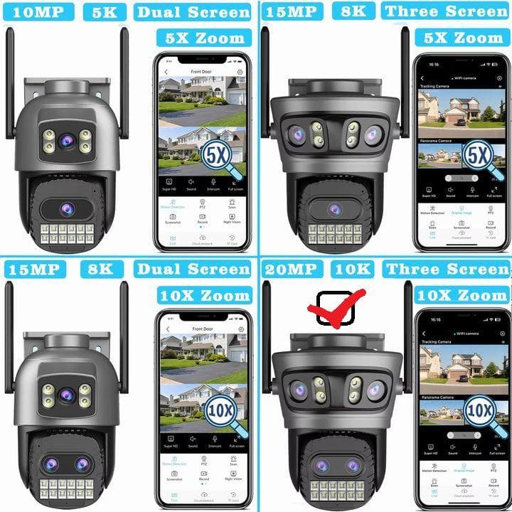 2000万画素 防犯カメラ 10xズーム WiFiカメラ 人物検知 スマホ通知