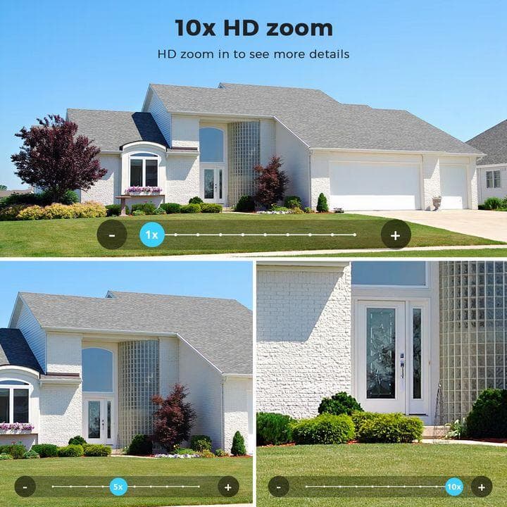 2000万画素 防犯カメラ 10xズーム WiFiカメラ 人物検知 スマホ通知