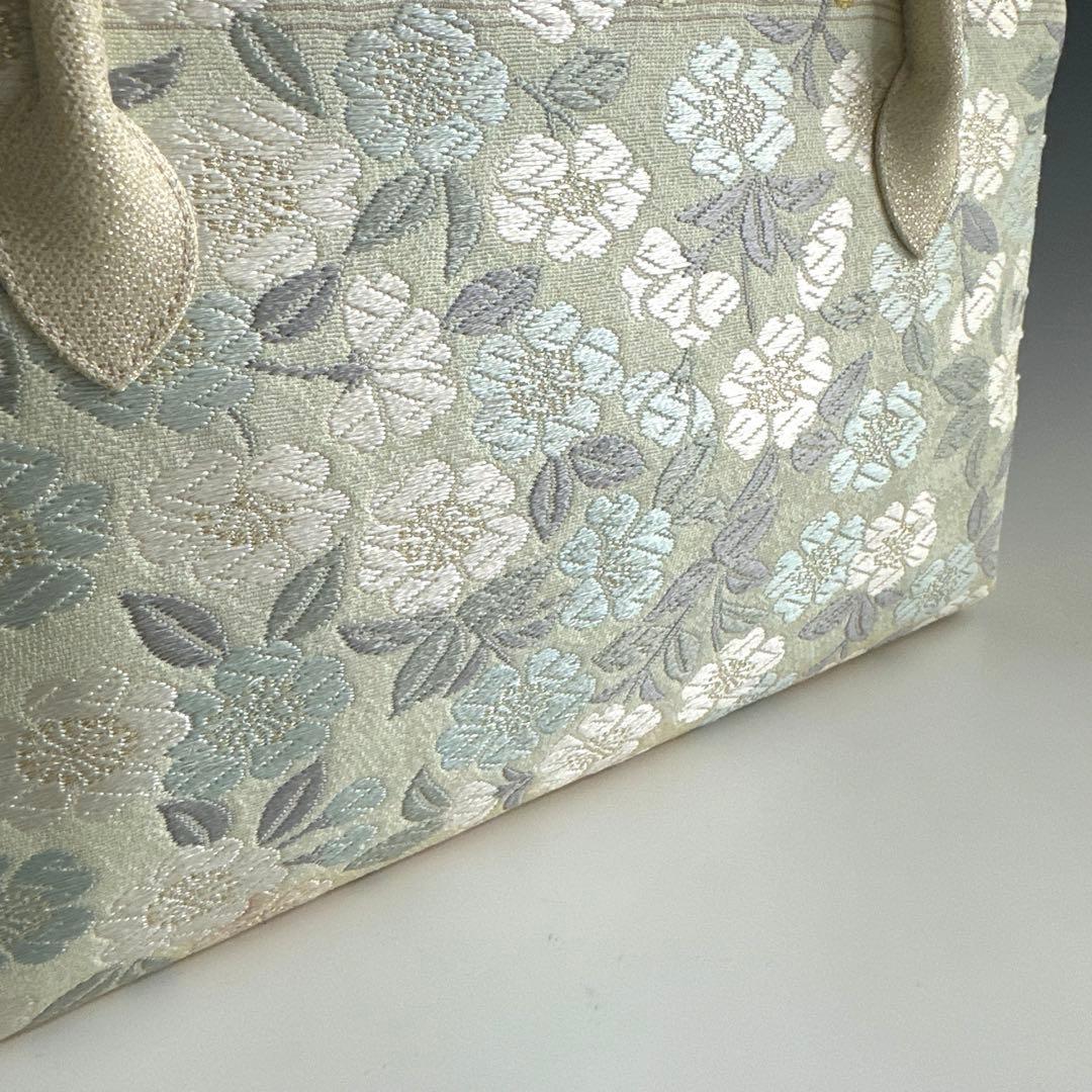 新品未使用 ！！特別セール！！京都 西陣 正絹 帯使用 利休バッグ　25122