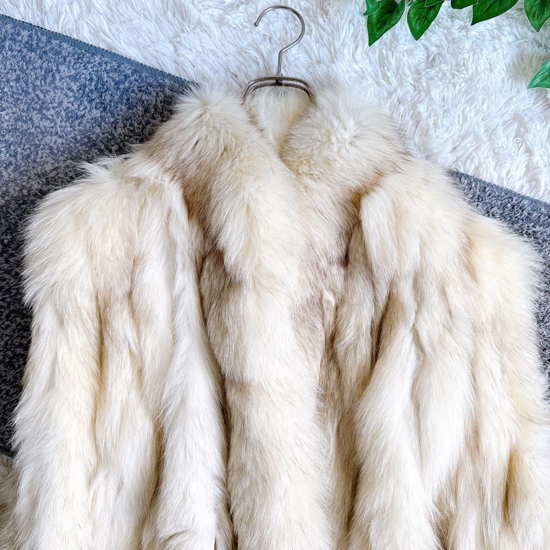 銀タグ サガフォックス リアルファー コート　シルバーフォックス　毛皮　9号