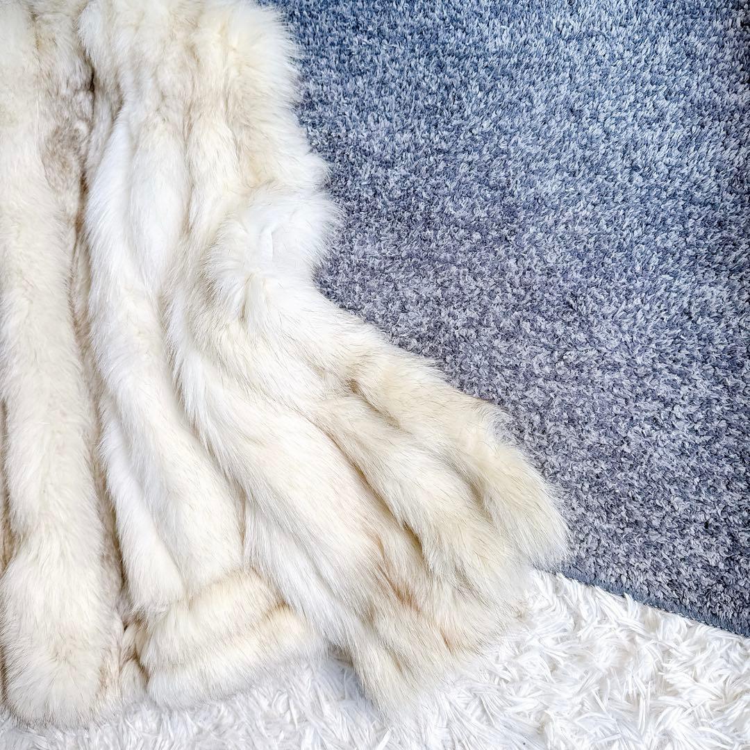 銀タグ サガフォックス リアルファー コート　シルバーフォックス　毛皮　9号