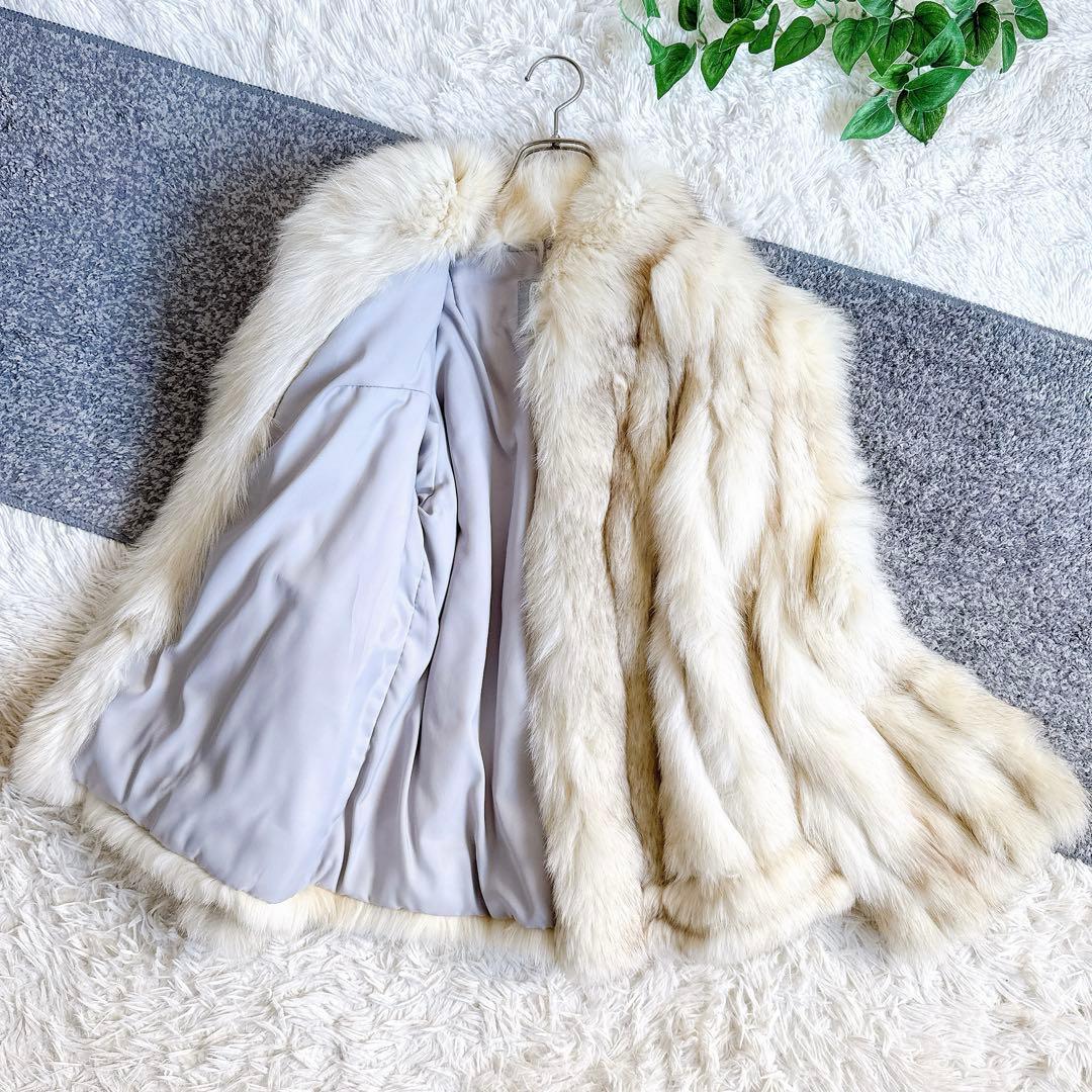 銀タグ サガフォックス リアルファー コート　シルバーフォックス　毛皮　9号