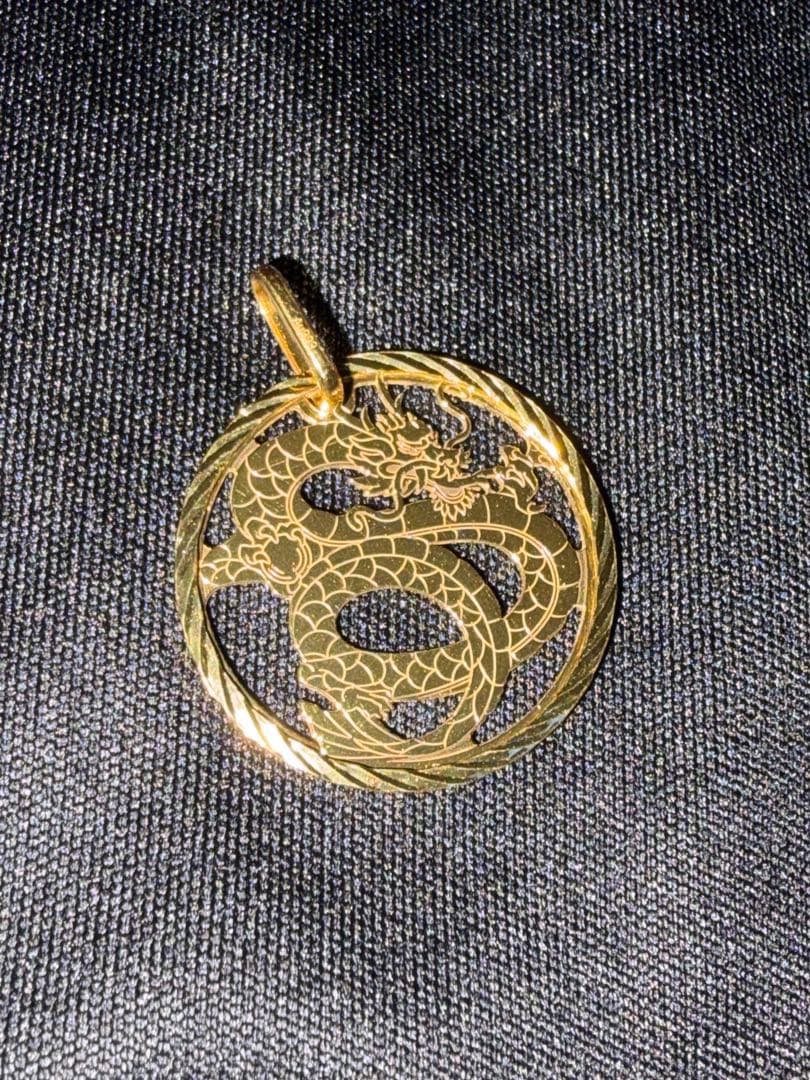 Au999 K24 ドラゴン　ペンダントトップ