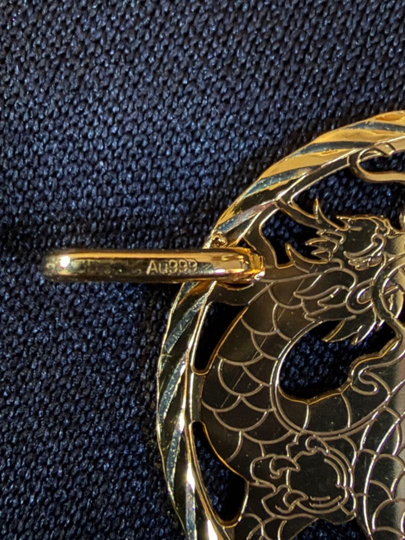 Au999 K24 ドラゴン　ペンダントトップ