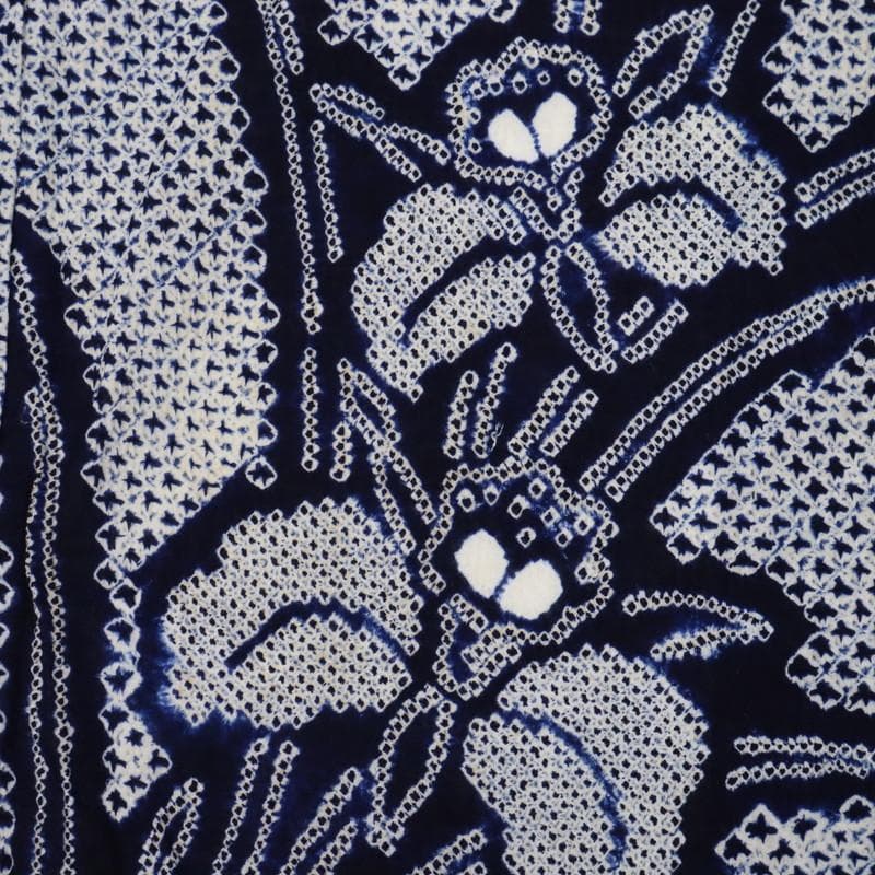 絞り浴衣＊夏着物＊菖蒲の花模様＊普段着として♪木綿着物◆5UA10