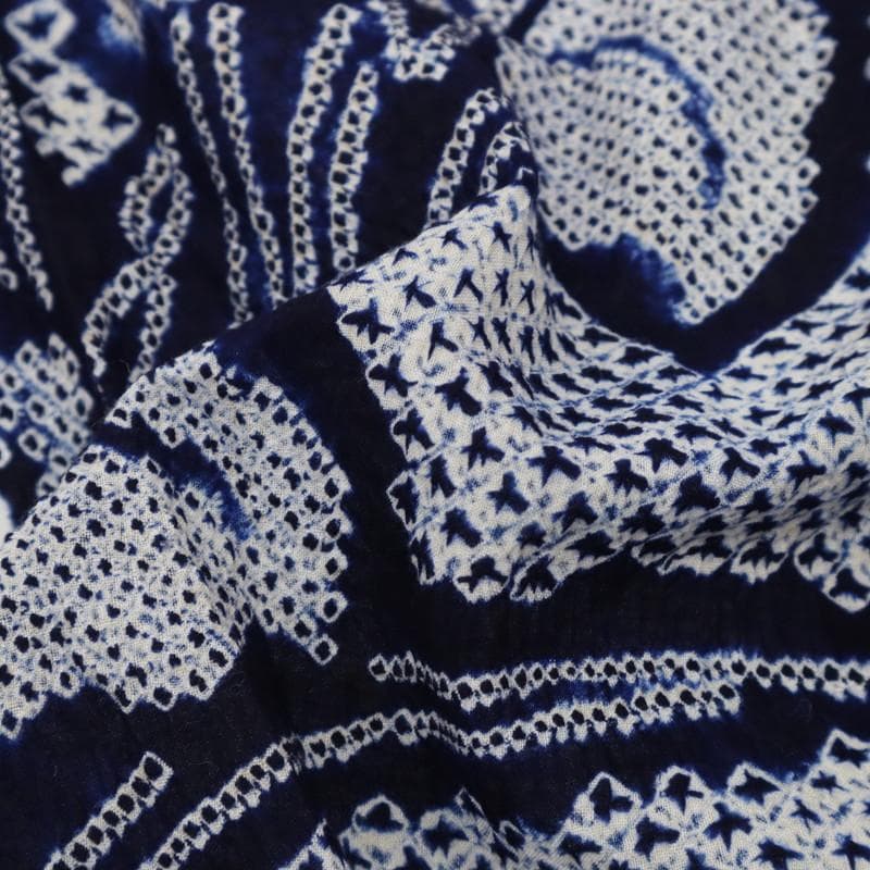 絞り浴衣＊夏着物＊菖蒲の花模様＊普段着として♪木綿着物◆5UA10