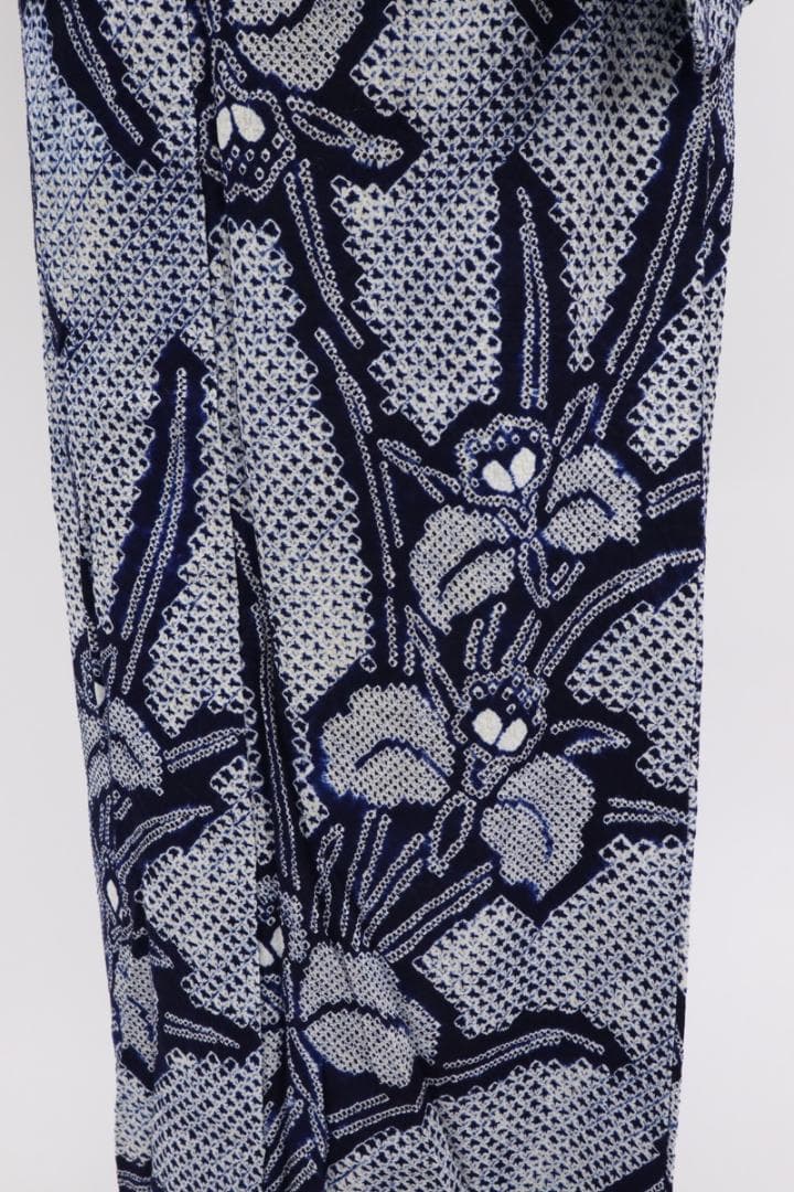 絞り浴衣＊夏着物＊菖蒲の花模様＊普段着として♪木綿着物◆5UA10