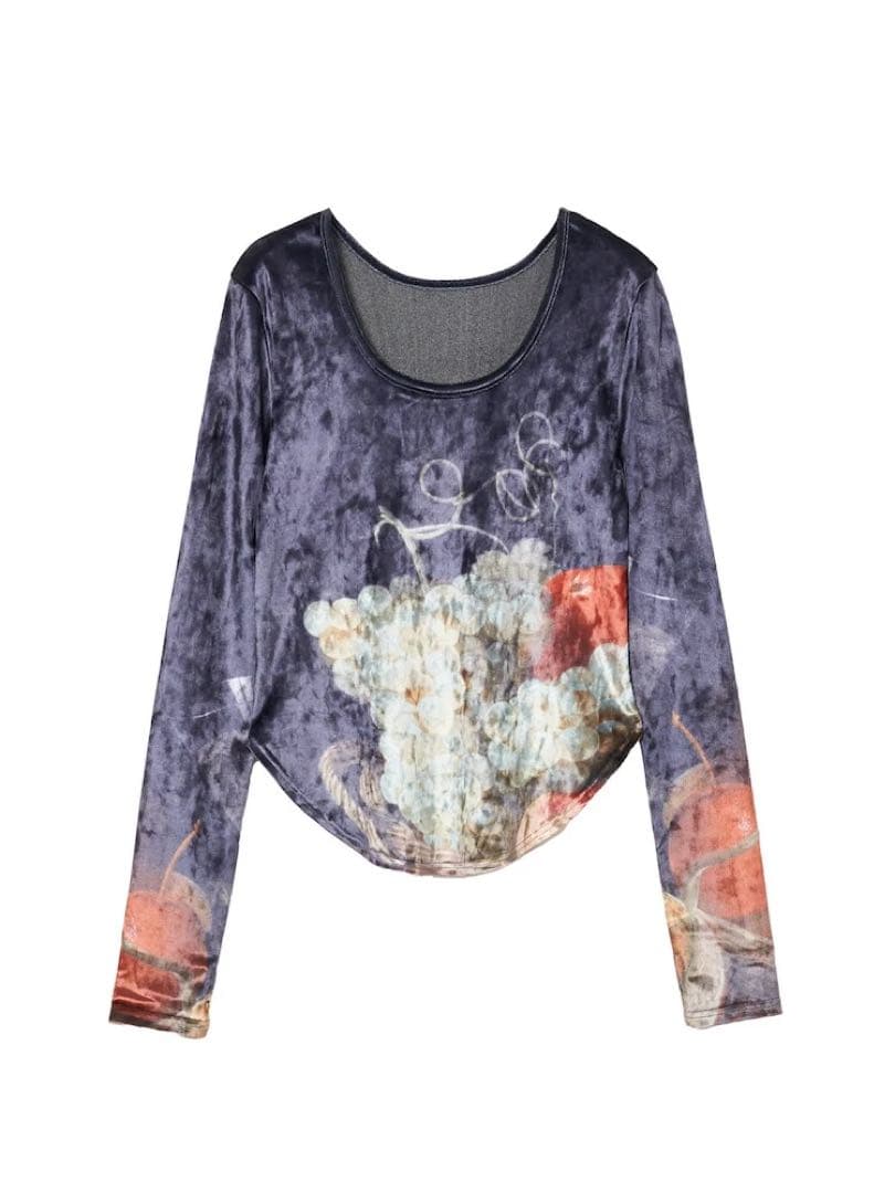 sahara Velour Art Print Top ベロアトップス