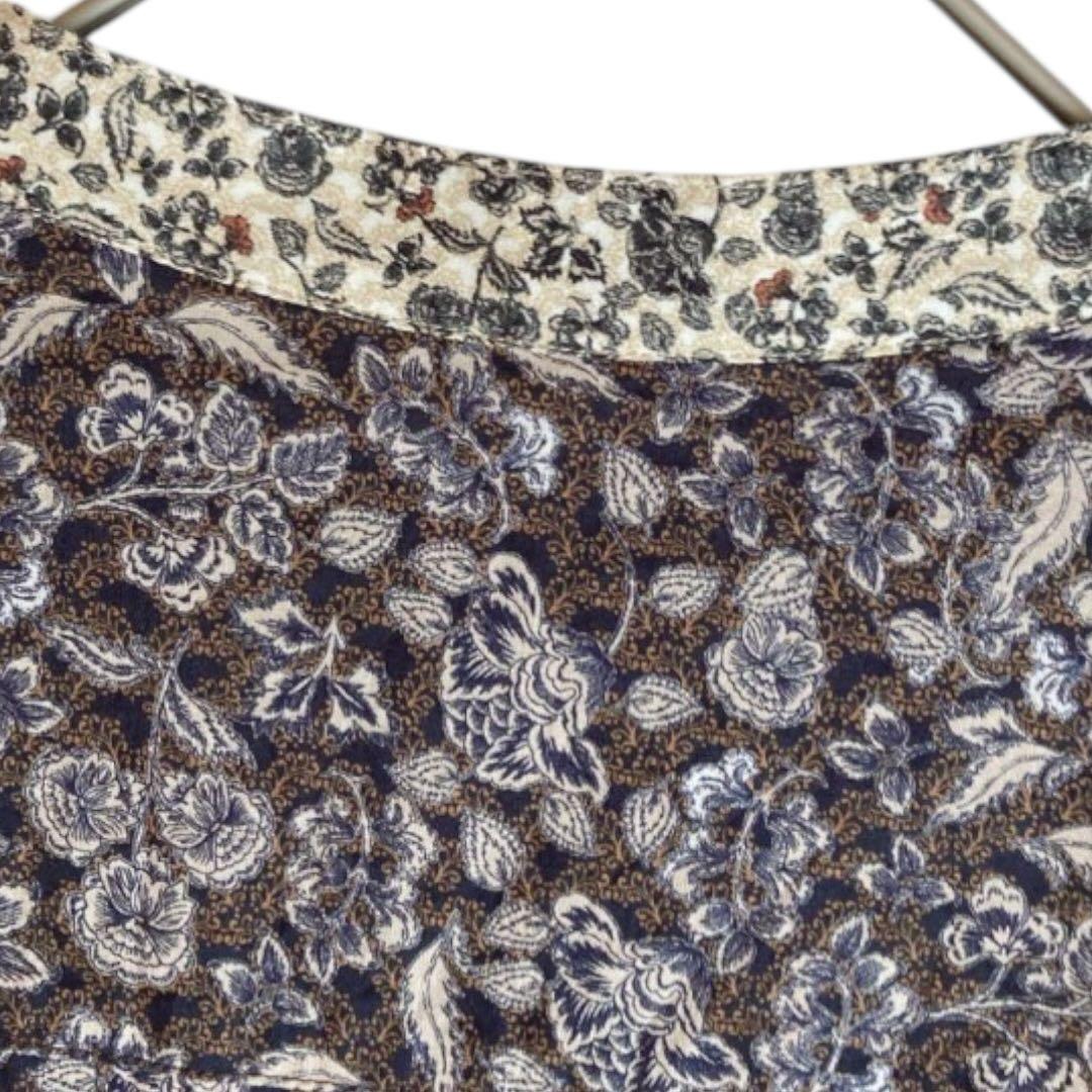 【美品】北欧暮らしの道具店 大人のための柄ワンピース ロング Aライン