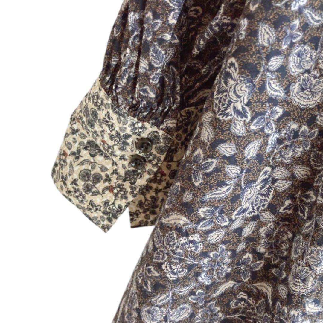 【美品】北欧暮らしの道具店 大人のための柄ワンピース ロング Aライン