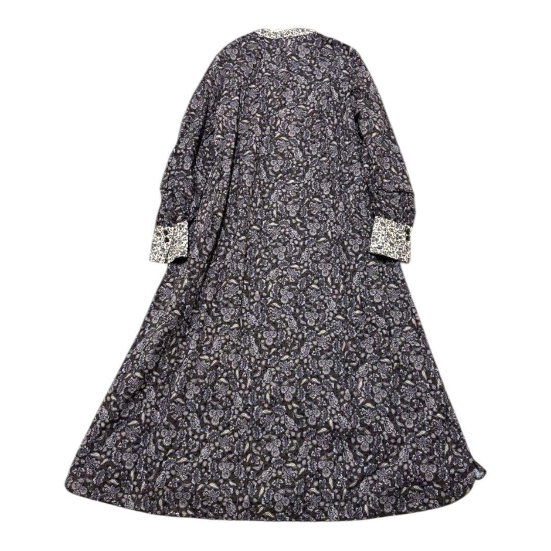 【美品】北欧暮らしの道具店 大人のための柄ワンピース ロング Aライン