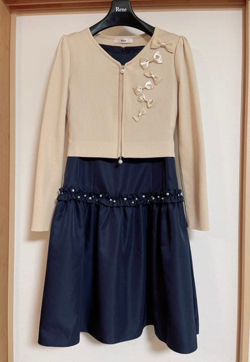 Rene パール ギャザー ビジュー ワンビース 極美品 foxey