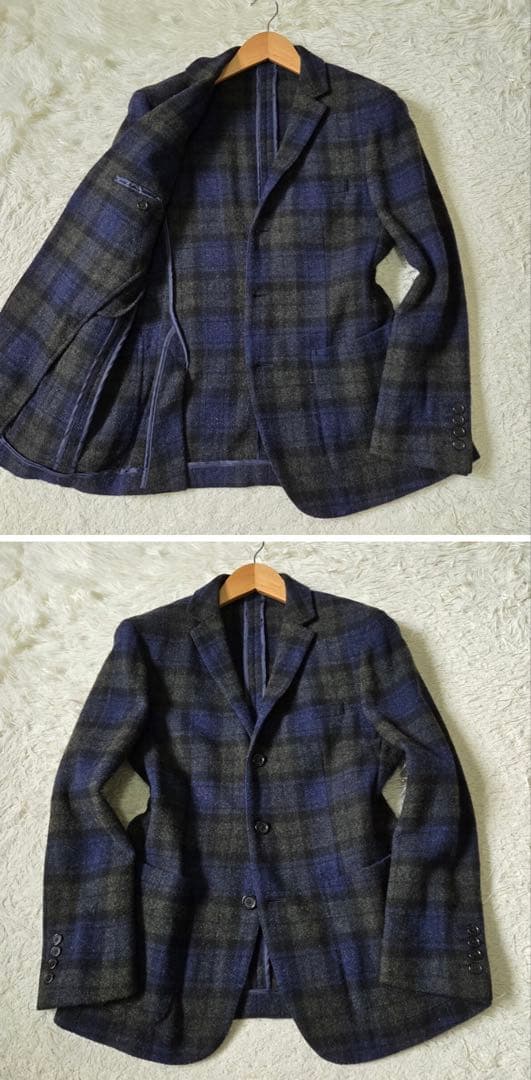 自宅保管品✨バーバリーブラックレーベル　チェック柄　ウールテーラードジャケット