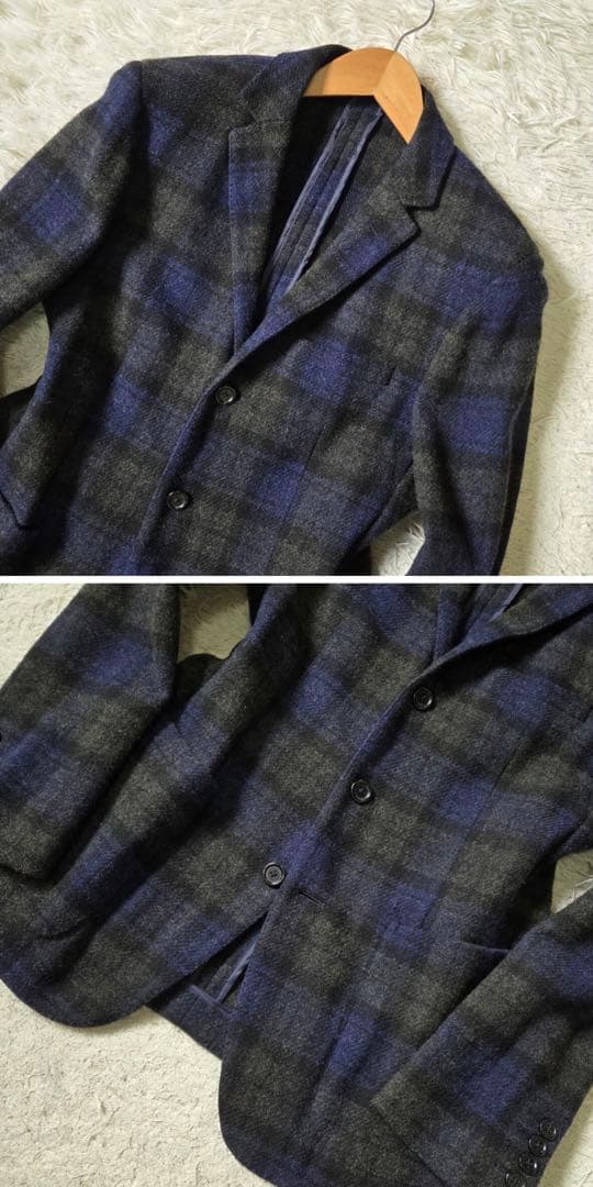 自宅保管品✨バーバリーブラックレーベル　チェック柄　ウールテーラードジャケット