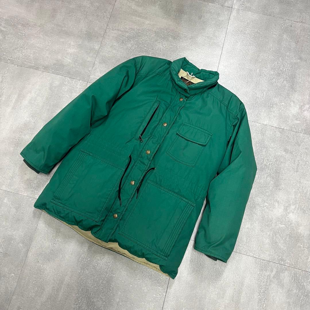 オールドエディーバウアーダウンジャケット緑黒タグUSAアメリカアウトドア古着