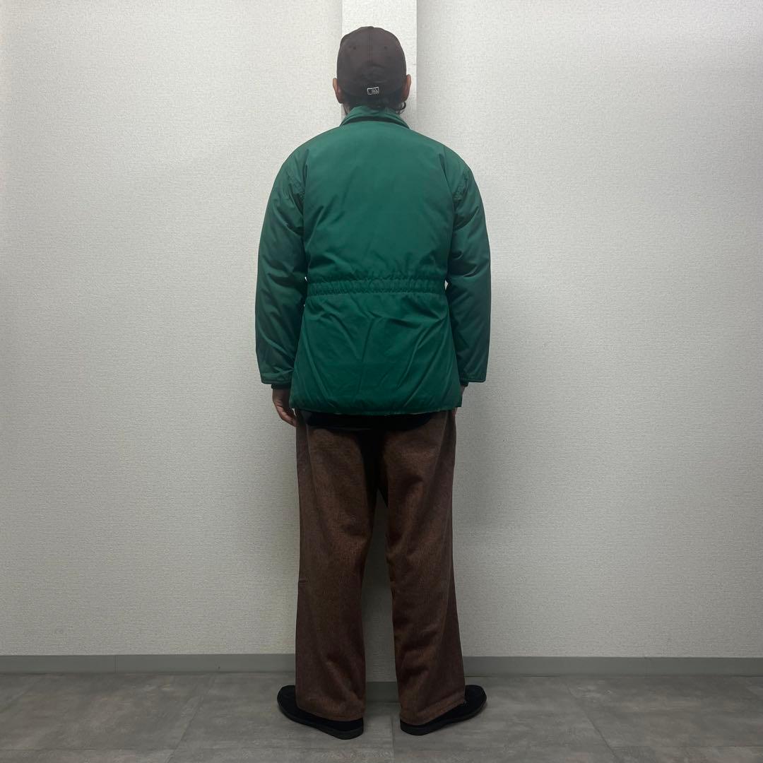 オールドエディーバウアーダウンジャケット緑黒タグUSAアメリカアウトドア古着