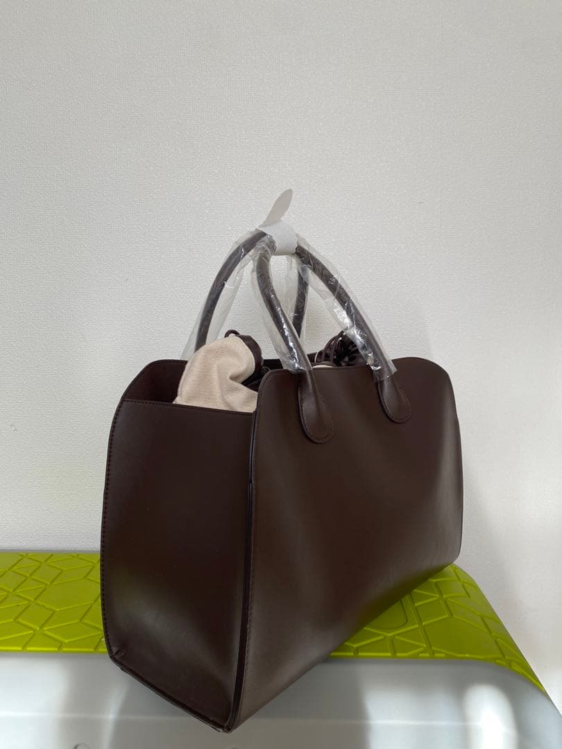 【新品】Mila Owen 巾着付きラージボストンバッグ ダークブラウン