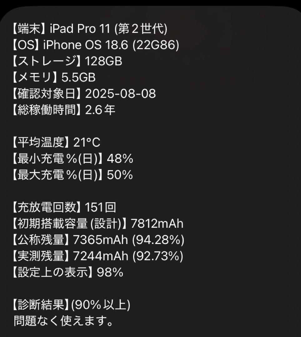 iPad Pro (第2世代) 11インチ 128GB スペースグレー