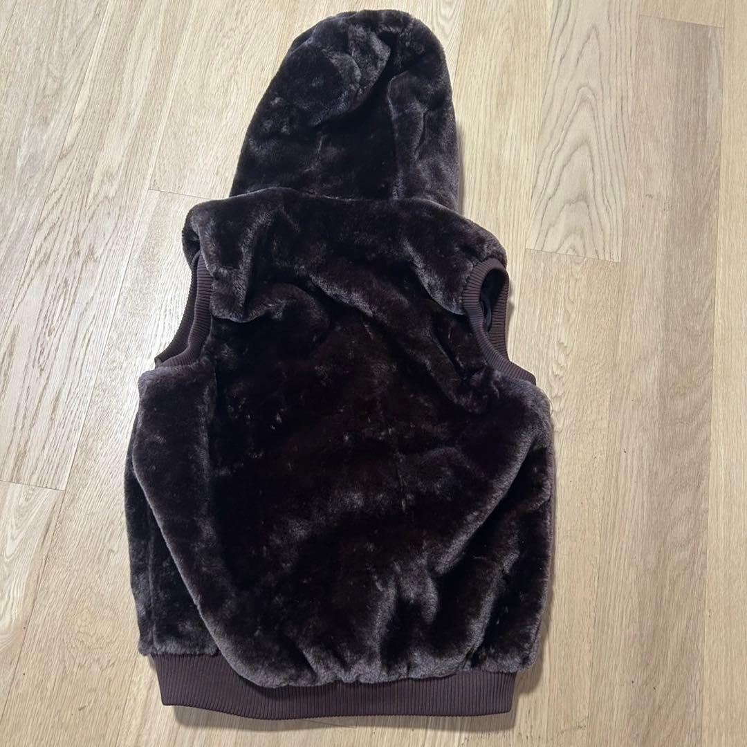 Emmauela✨ミンクカシミヤ混・毛皮ファーベスト イタリアフード付 L/48