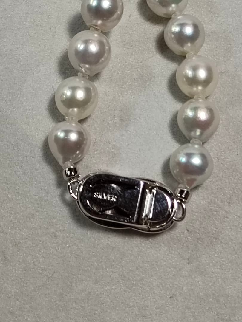 鑑別書あり　　アコヤ真珠ナチュラルカラー（ブルー系）ネックレス