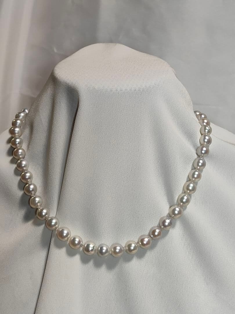 鑑別書あり　　アコヤ真珠ナチュラルカラー（ブルー系）ネックレス