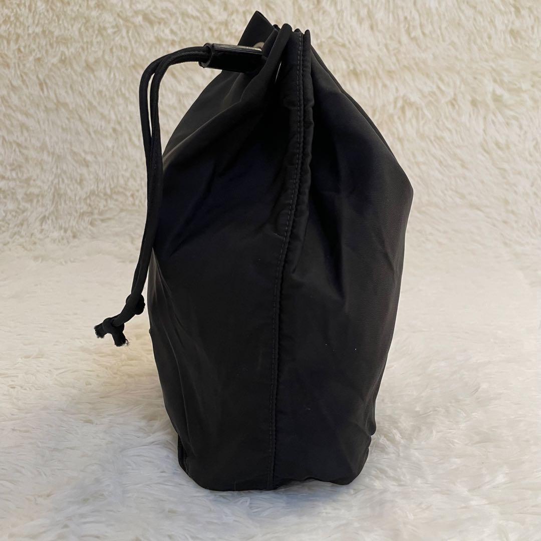 【美品】PRADA プラダ アクセサリーポーチ ブラック ナイロン 巾着