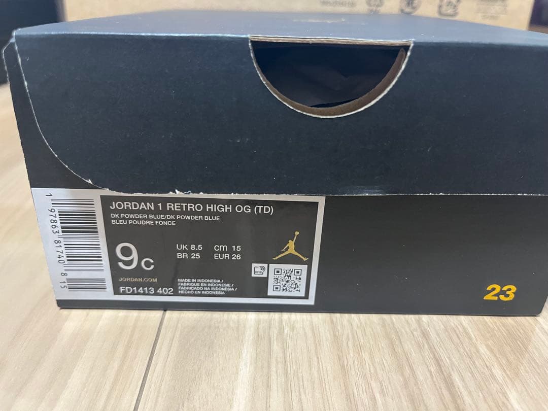 新品☆Nike TD Air Jordan 1 High OG UNC 15cm