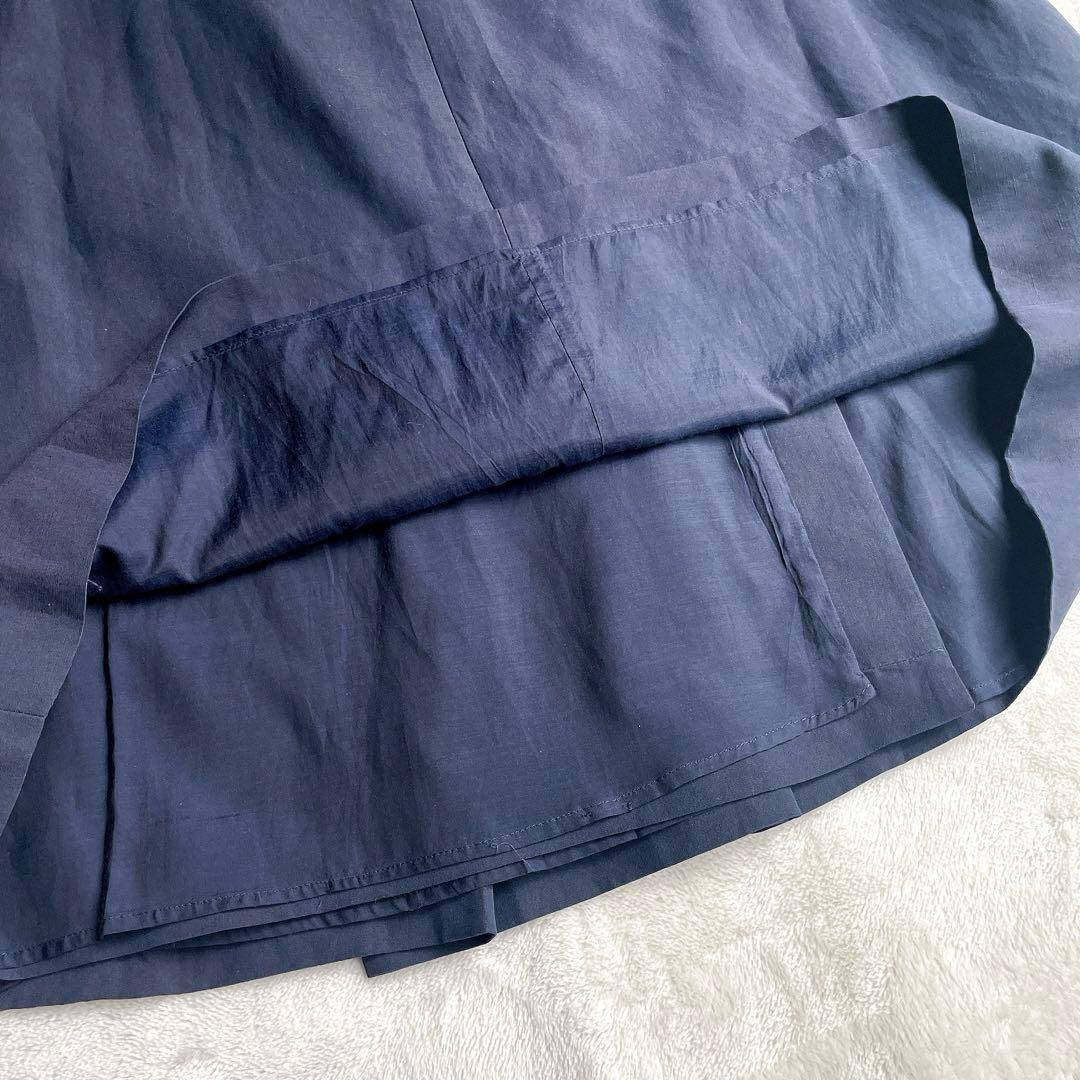 ARMANI COLLEZIONI リネン混 ネイビー スカート スーツ 48