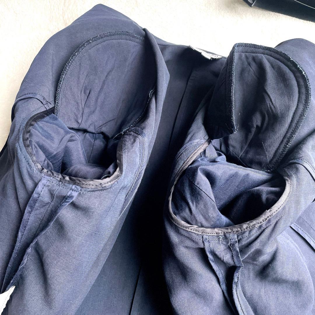 ARMANI COLLEZIONI リネン混 ネイビー スカート スーツ 48