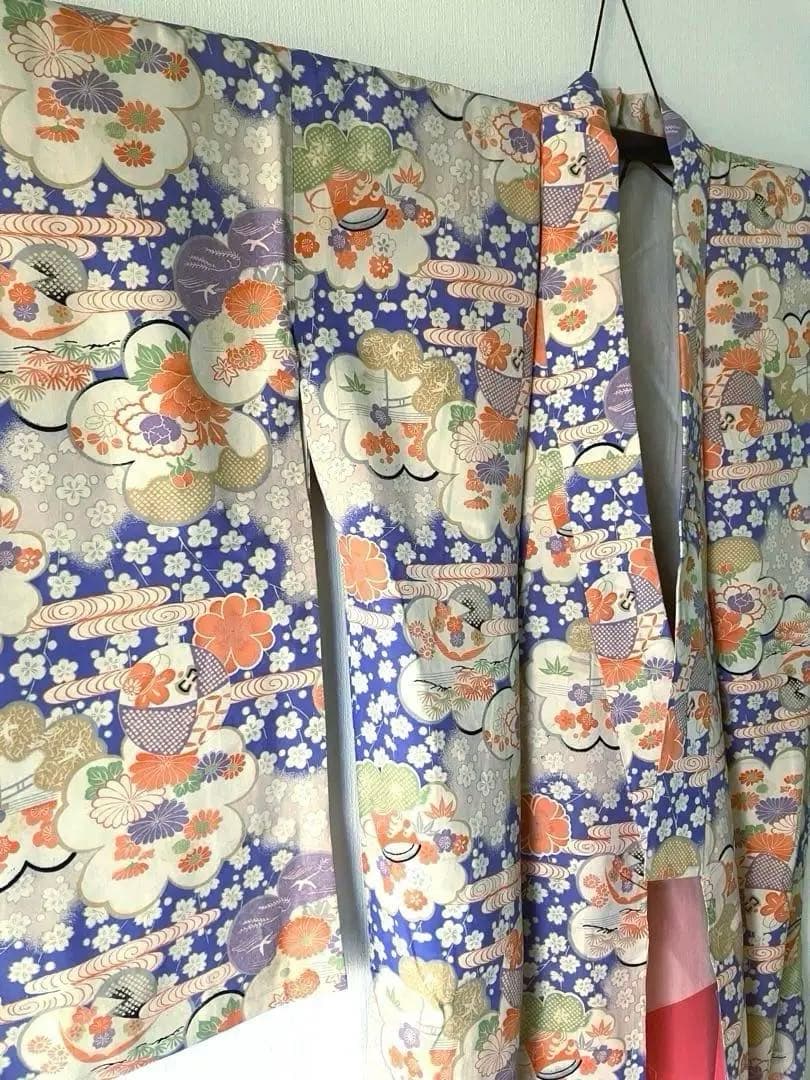 【美品・レア柄！】梅に桜・紅葉に千鳥まで、大人可愛く大正ロマン☆アンティーク着物