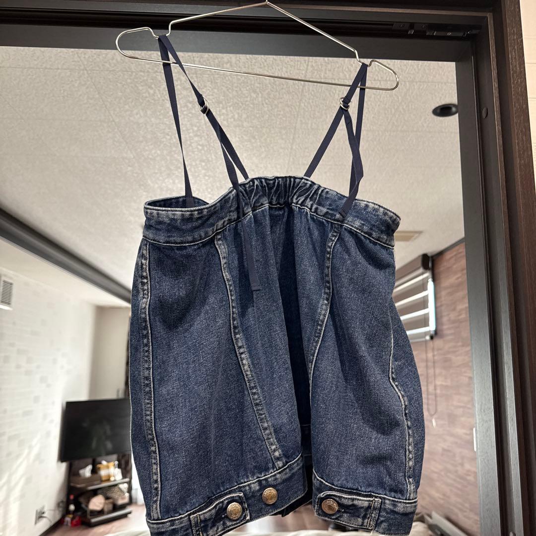デニムキャミソールとパンツのセット