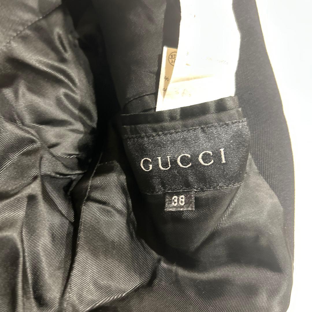 GUCCI テーラードジャケット　ブラック　38 ウール100% ダブルポケット