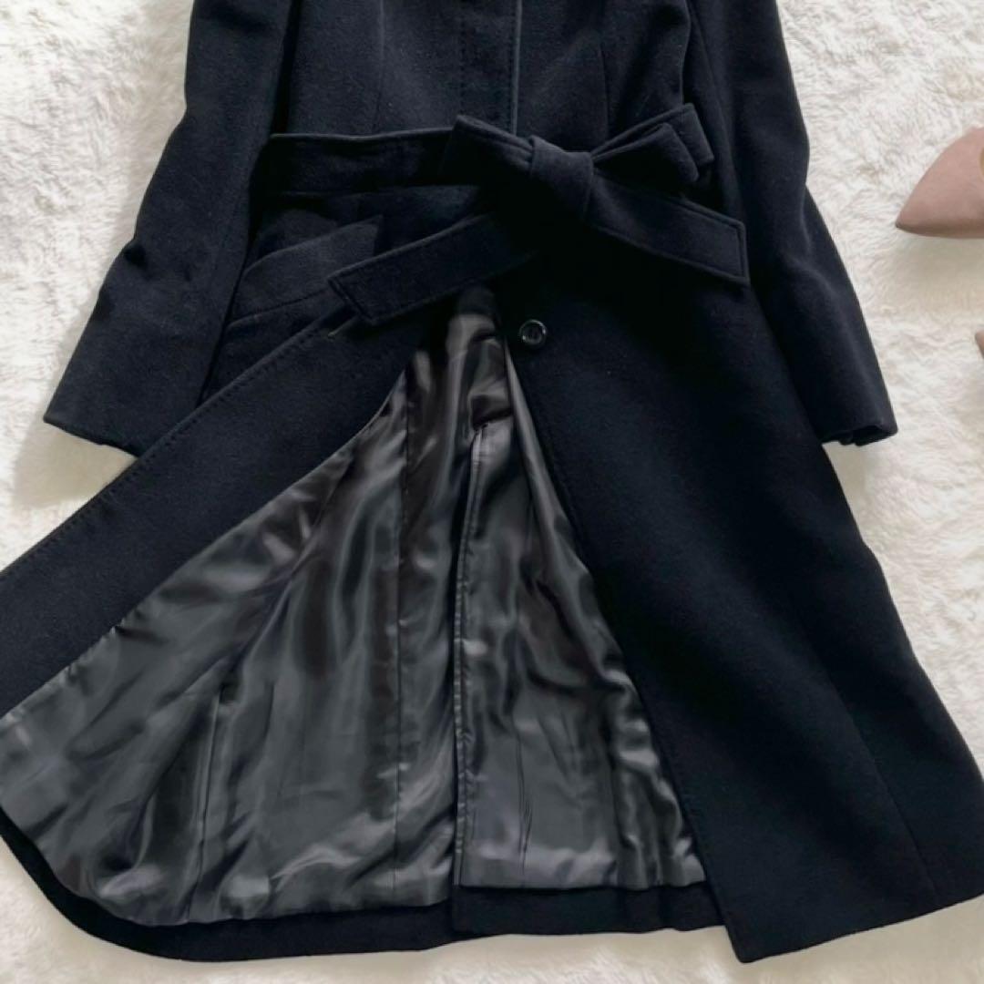 組曲 クミキョク フォックスファー アンゴラ ロングコート Aライン 比翼ボタン