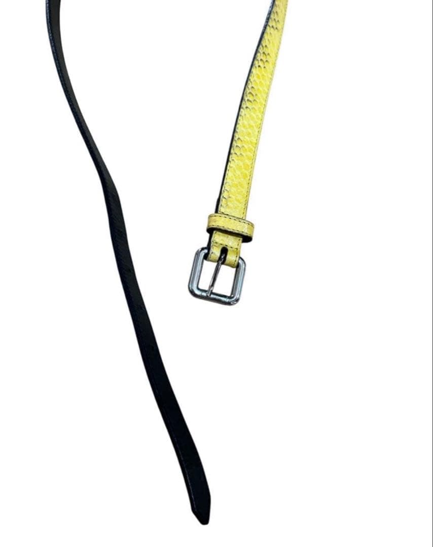 Dries Van Noten パイソン柄 ナローレザーベルト