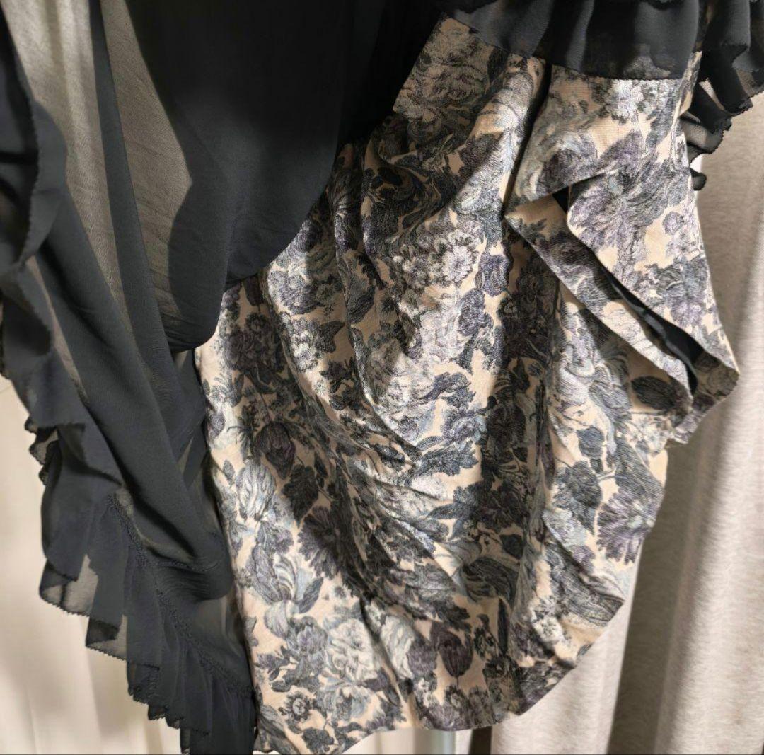 Moi-meme-Moitie 薔薇フリルジャンパースカート ミディネット