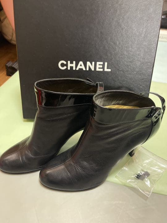 美品 CHANEL シャネル ブラック ショートブーツ ブーティ