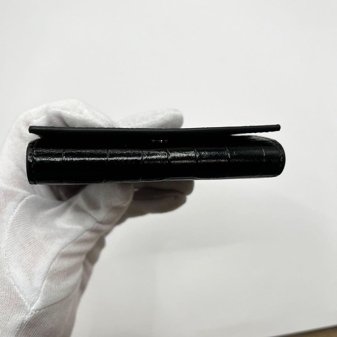 【美品】 CELINE セリーヌ キーケース クロコダイル型押し カーフスキン