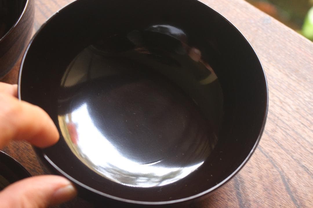 時代逸品！塗分け螺鈿黒漆に風情ある見返小槌蒔絵のお椀2点（検輪島塗蒔絵椀雑煮椀