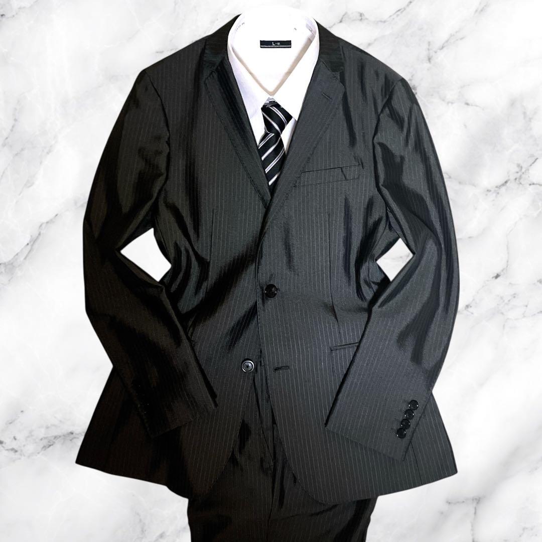 未使用級☆バーバリーブラックレーベル☆スーツセットアップ☆チャコールグレー☆M