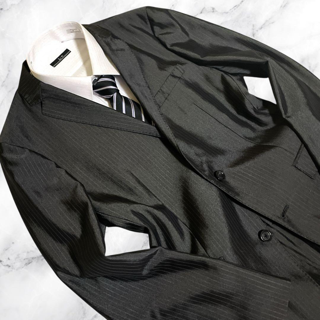 未使用級☆バーバリーブラックレーベル☆スーツセットアップ☆チャコールグレー☆M