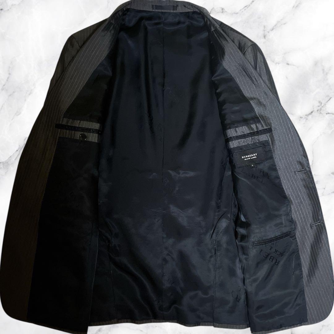 未使用級☆バーバリーブラックレーベル☆スーツセットアップ☆チャコールグレー☆M