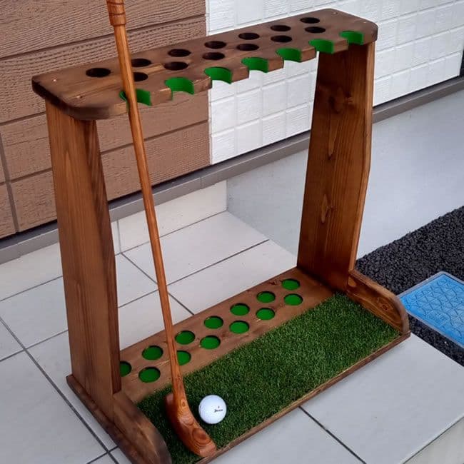 ゴルフクラブスタンド13本＋7本　ブラック塗装仕上、色選べます【完成品でお届け】