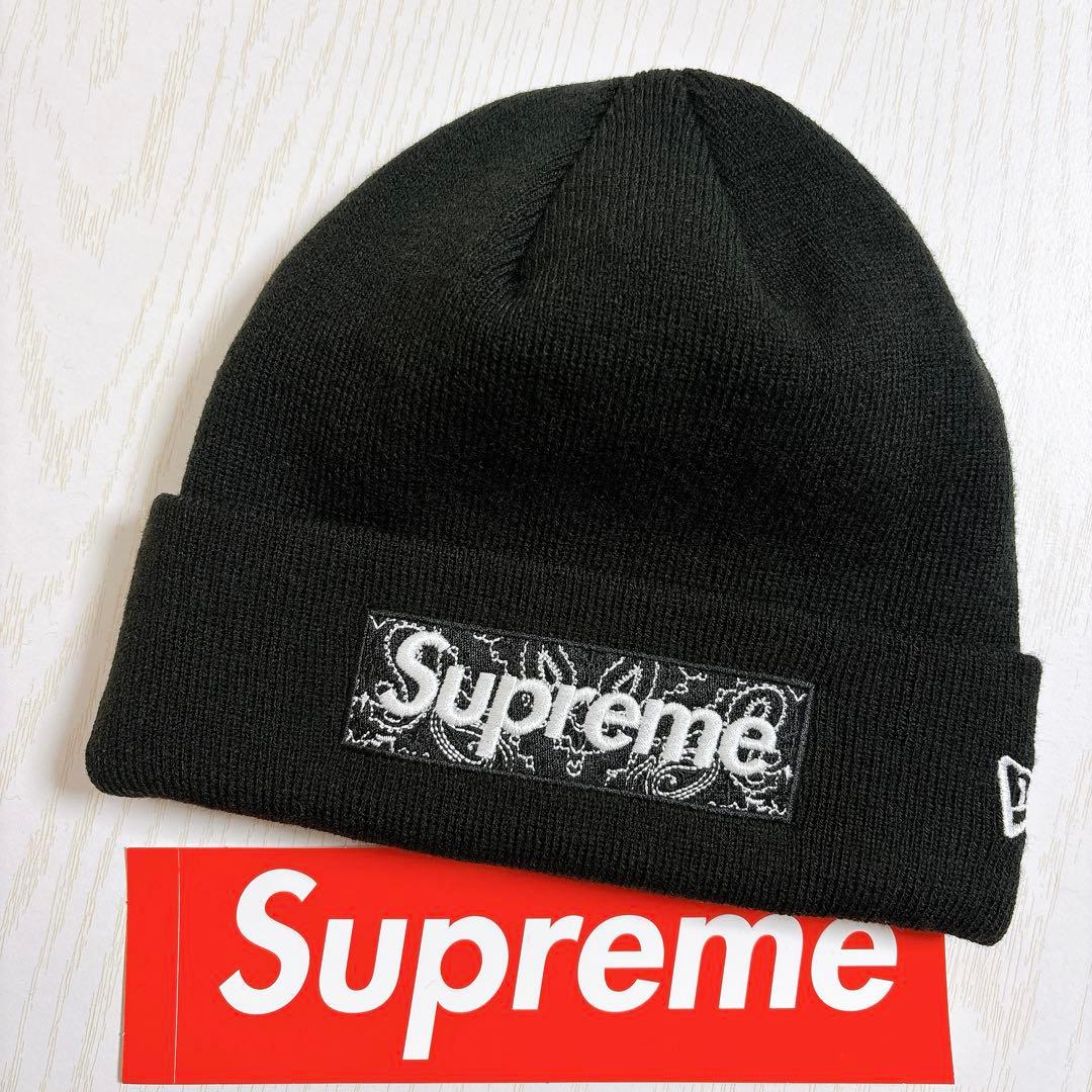 Supreme NEW ERA ニット帽　バンダナ　BOXロゴ　ブラック　黒