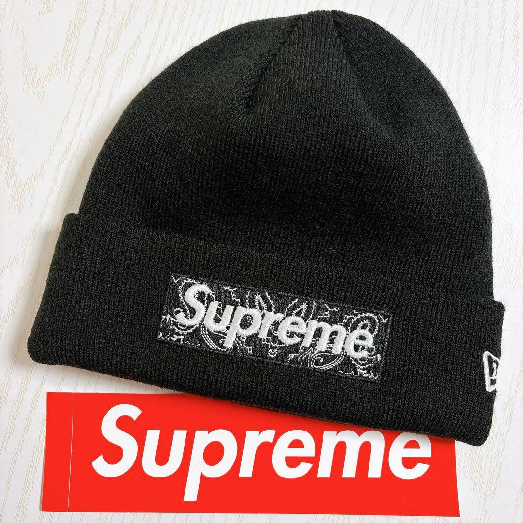 Supreme NEW ERA ニット帽　バンダナ　BOXロゴ　ブラック　黒
