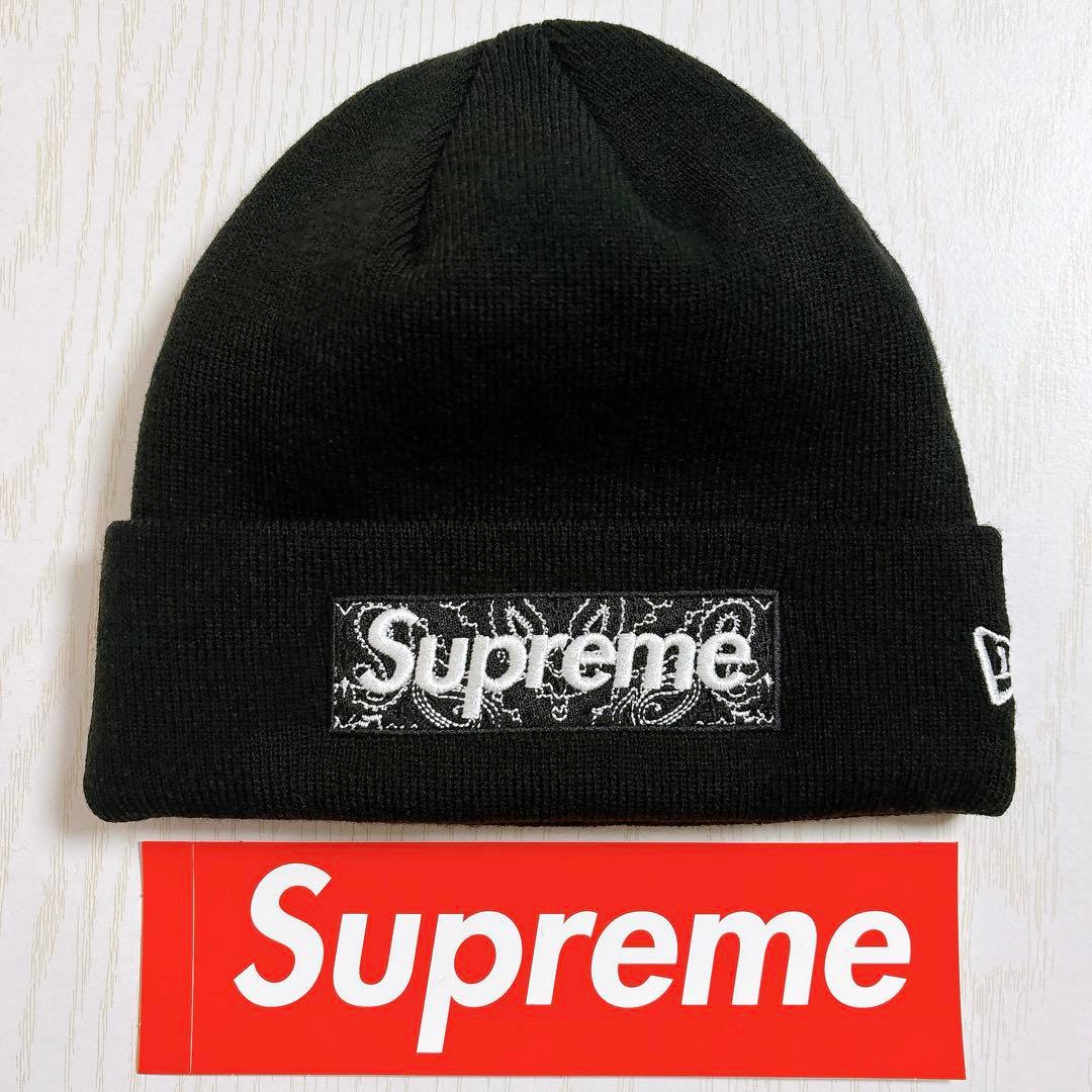 Supreme NEW ERA ニット帽　バンダナ　BOXロゴ　ブラック　黒