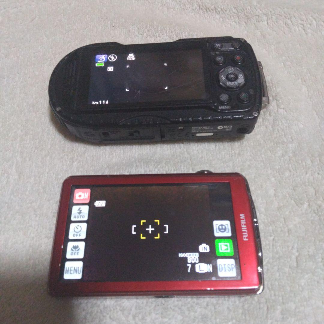 ⭕️ばら売り可♥️動作品２台★富士フイルムz700exr赤★ペンタックスwg3黒